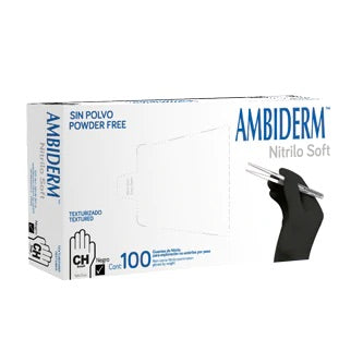 Guantes Ambiderm Nitrilo Negro